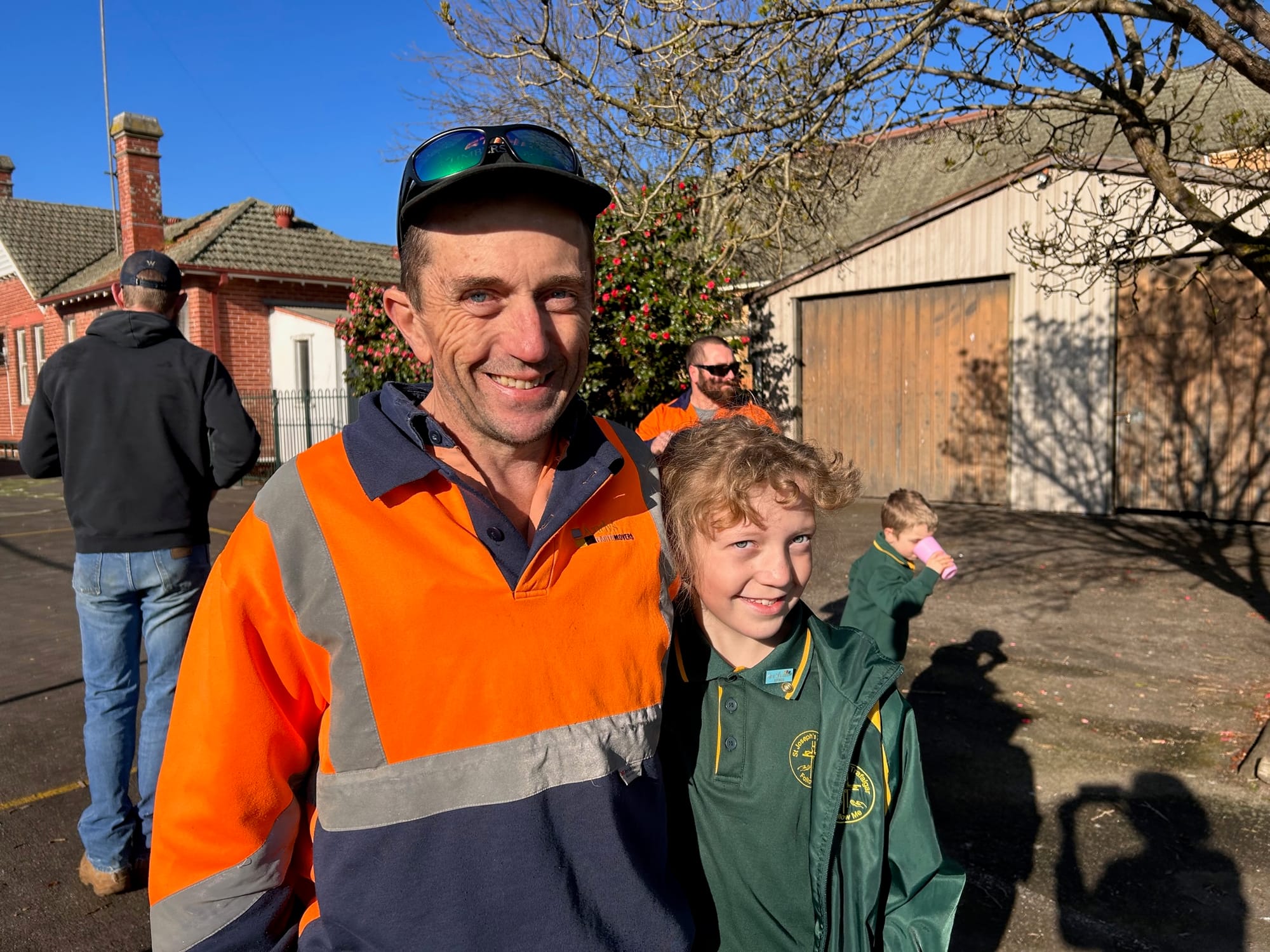 Sean and Evie Lowe enjoy the father's day celebrations.