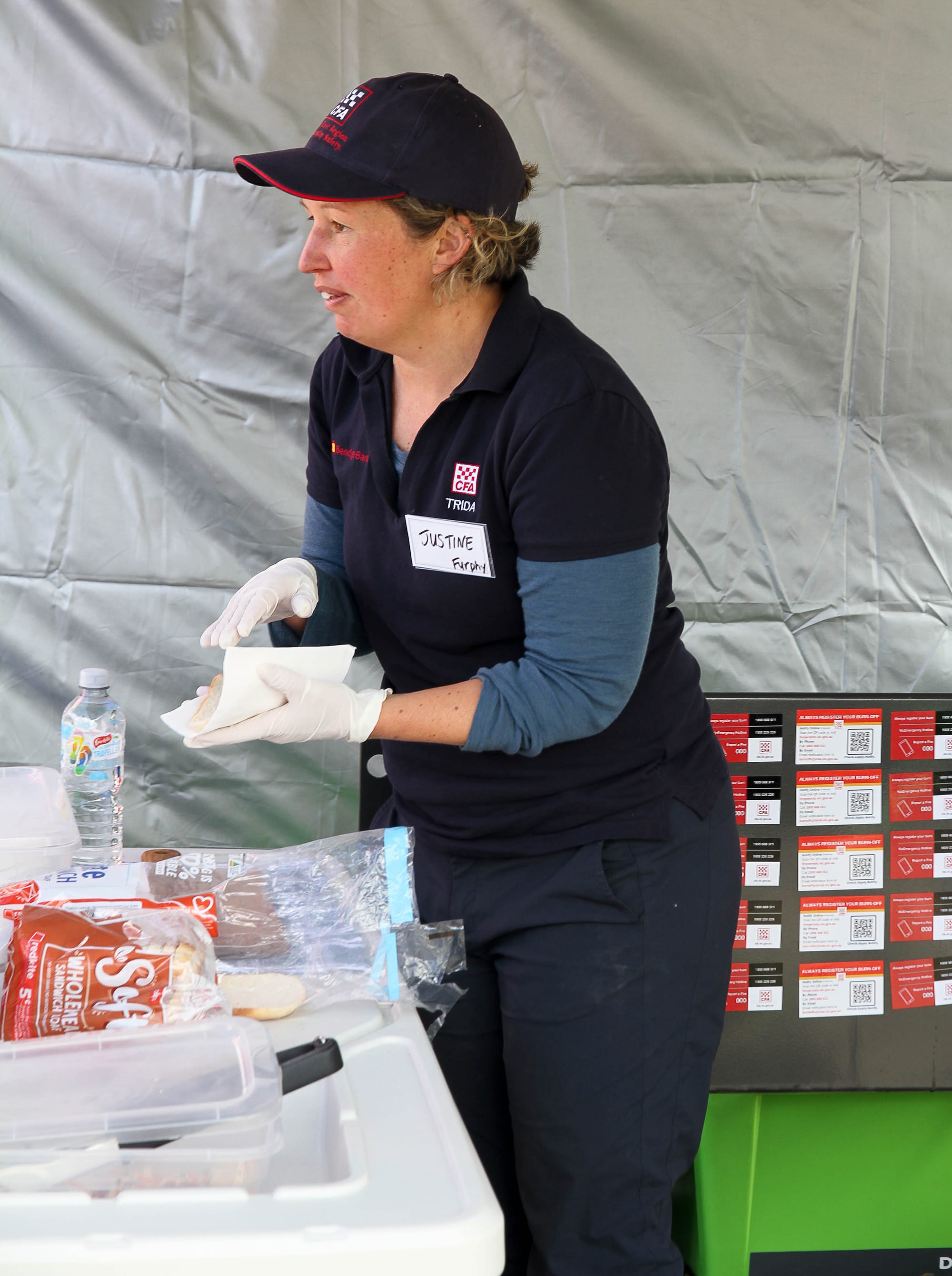 Justine Furphy feeding the masses