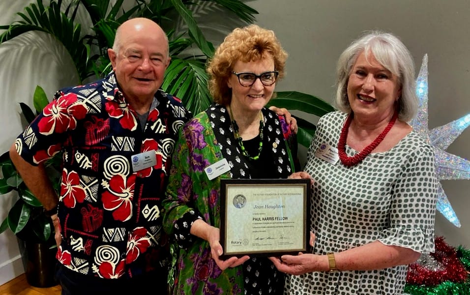 Jean recognised with Rotary fellowship