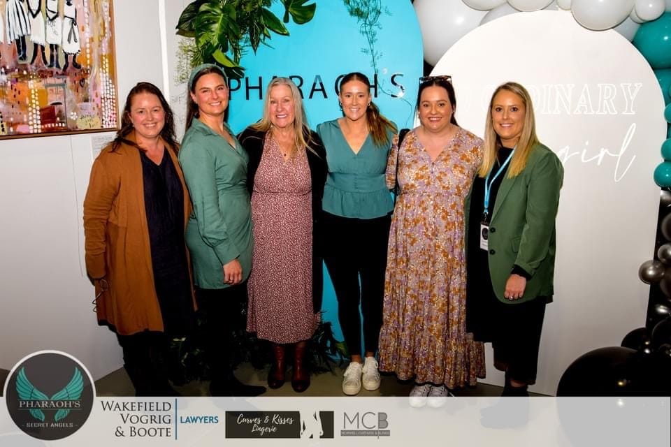 At the No Ordinary Girl Runway event are (from left) Kylie Boote, Tessa Hoogerbrugge, Marita Cosgriff, Ella McDonald, Leah Holgate and Kelsey Avon.
