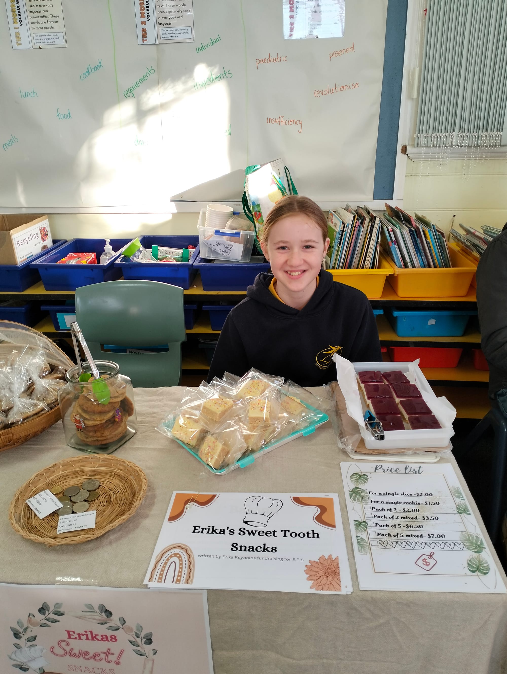 Erika Reynolds selling her sweet tooth snacks.