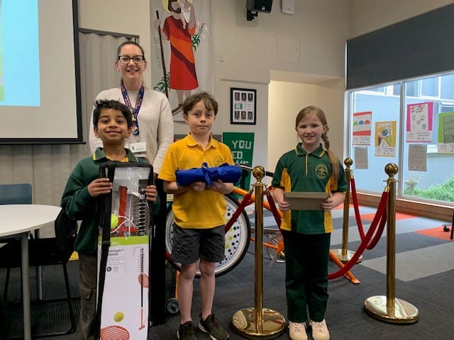 St Joseph's student Olivia Pedemont makes smoothies on the smoothie bike.