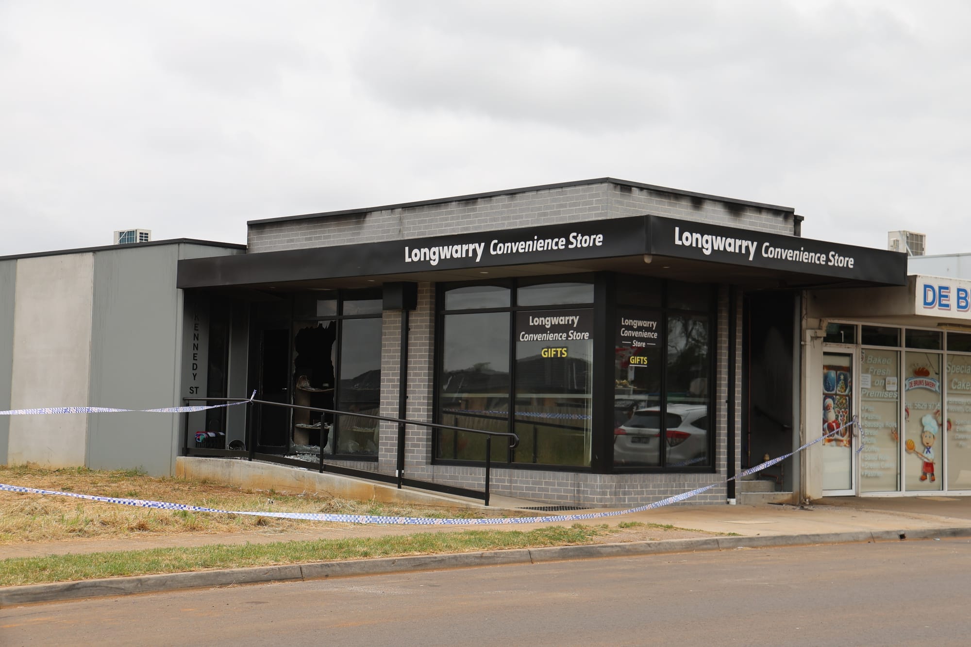 Suspicious shop fire
