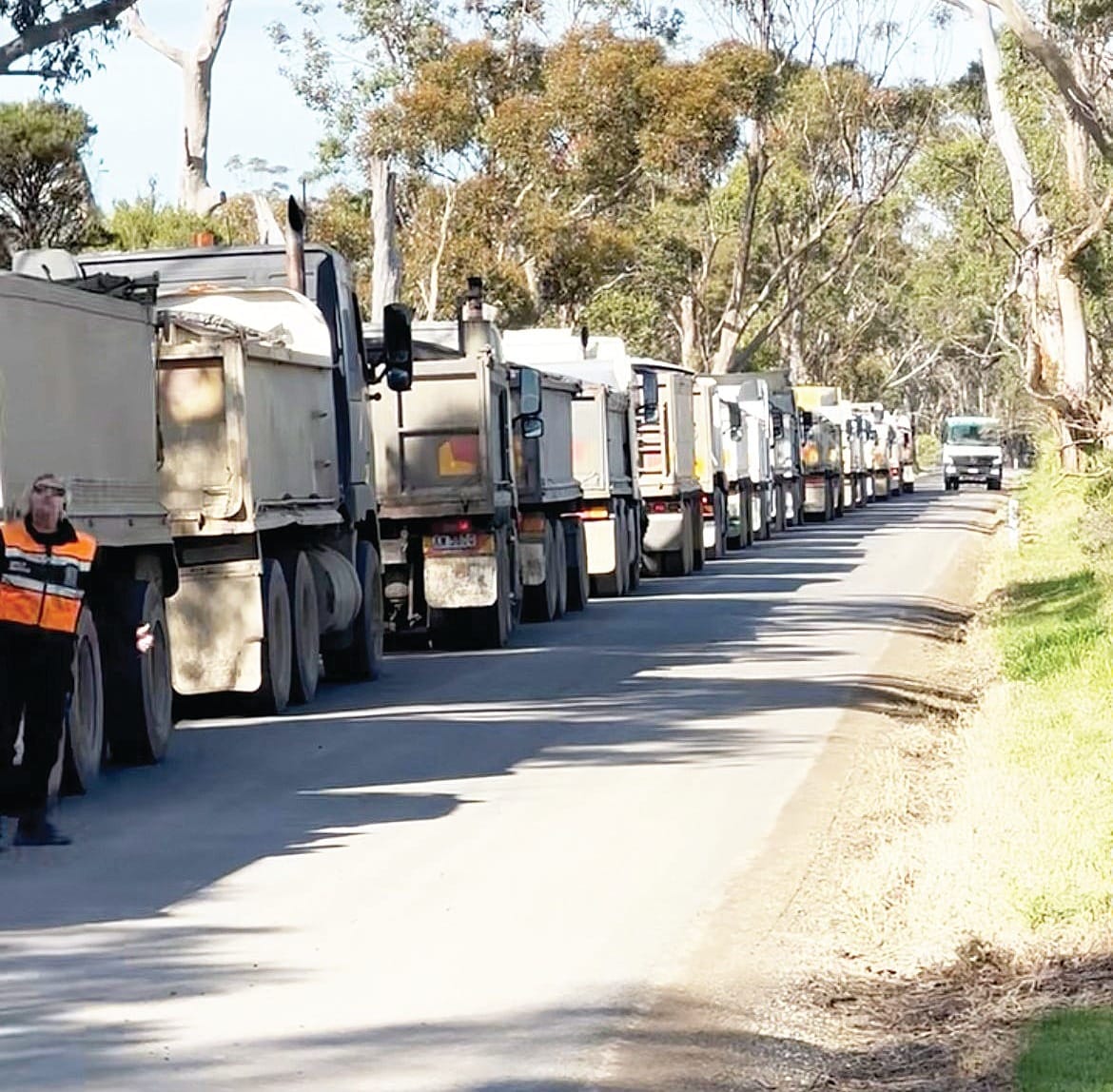 Dangerous conditions from truck convoys