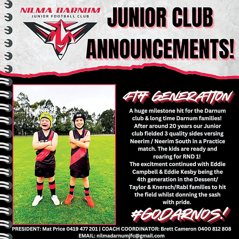 Darnos return to junior fold post image