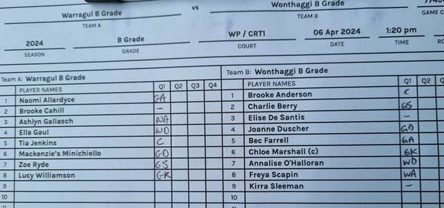 Netball GFNL B Grade - Warragul Vs. Wonthaggi - 06.04.2024 post image