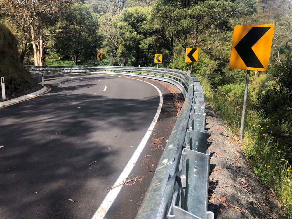 Barriers improve safety of high collision road at Walhalla post image