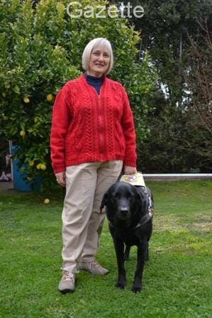Guide dog Willoughy "sees" for Pam post image