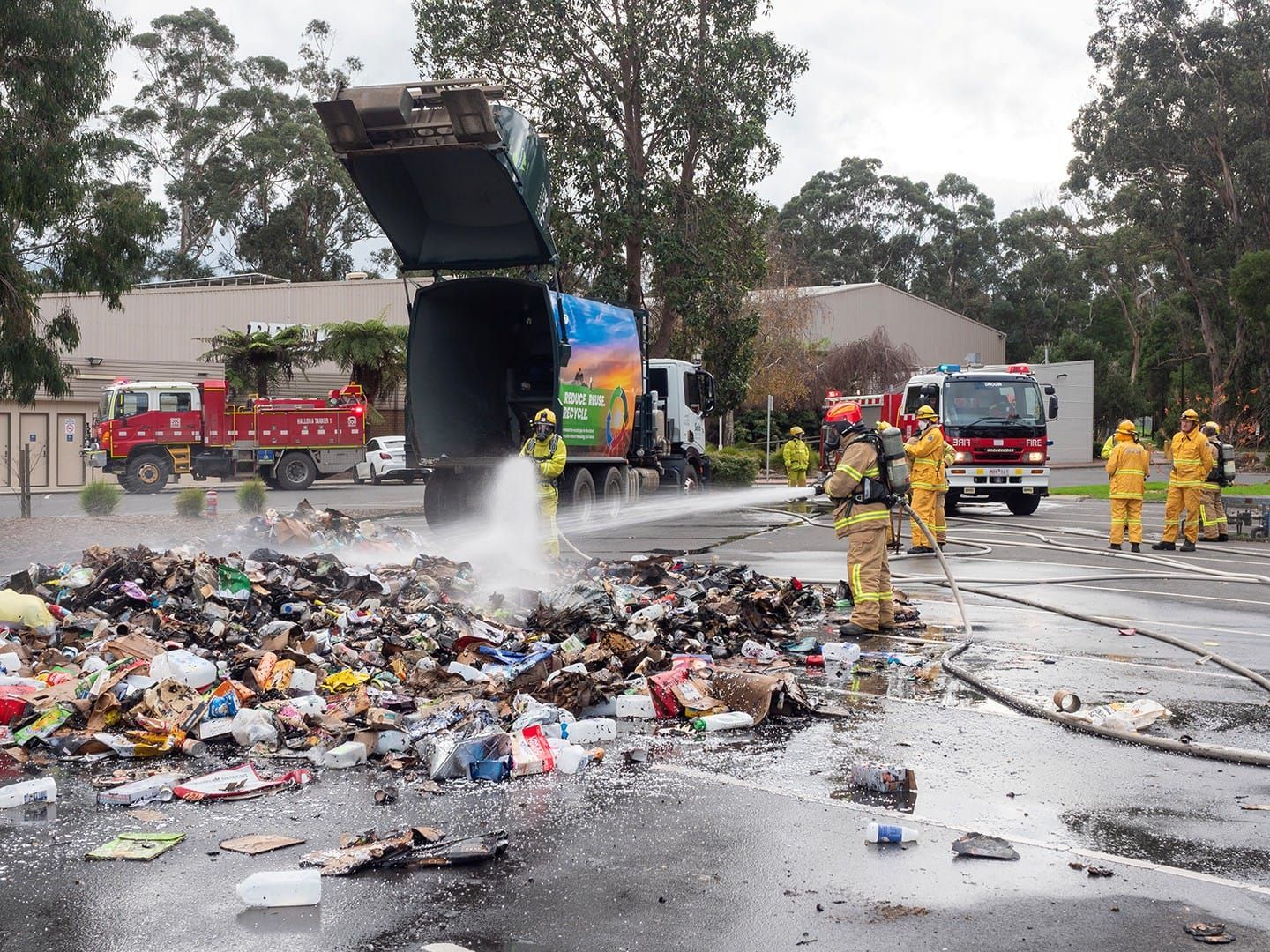 Fire in recycling truck post image