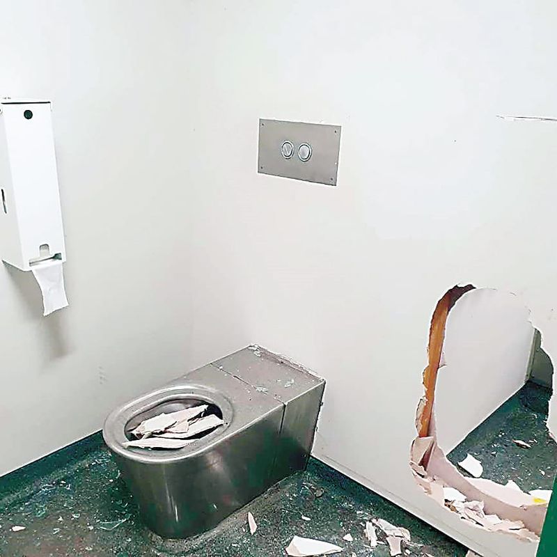 Toilets closed after significant damage post image