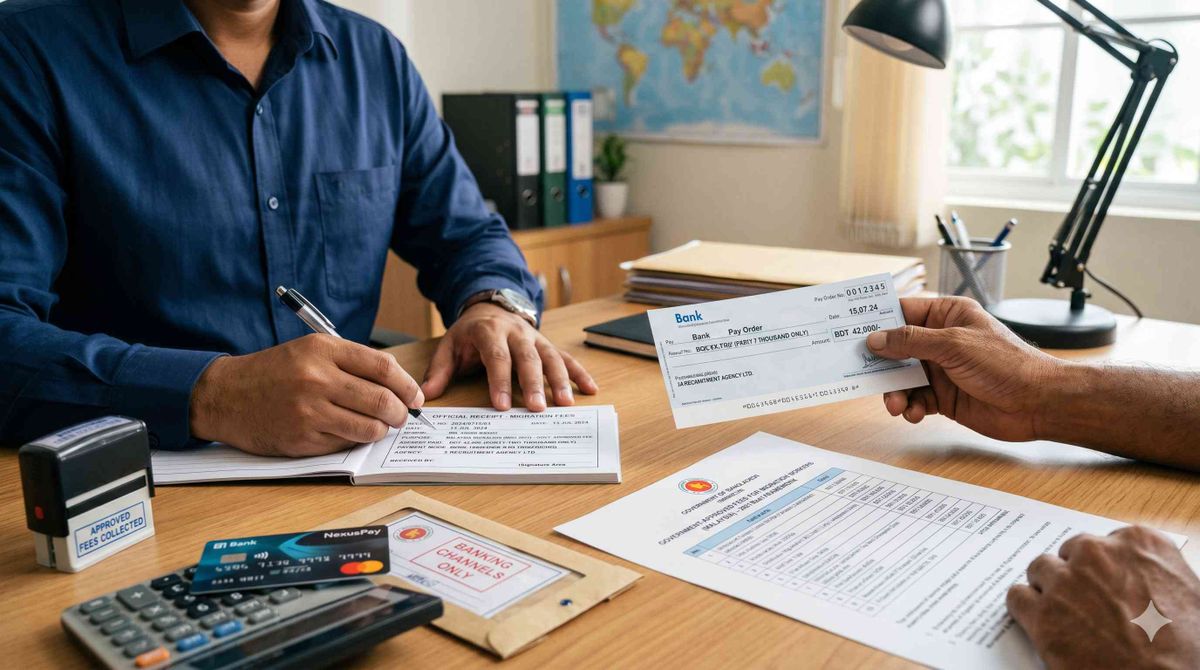 Government-Approved Fees, Official Receipts, and Banking Channels: How Listed Agencies Collected Migration Payments