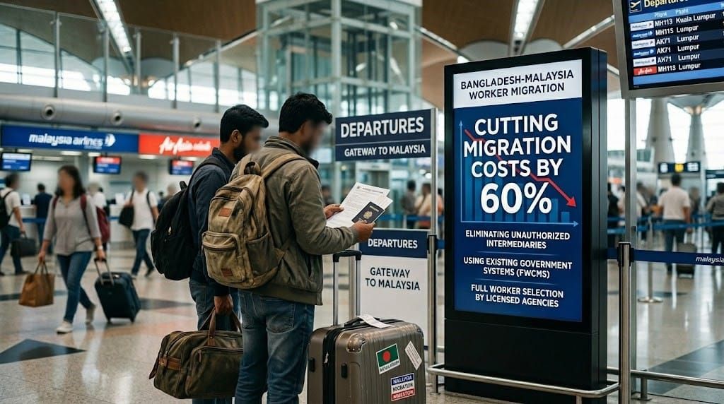 Removing Unauthorized Intermediaries Could Cut Bangladesh-Malaysia Migration Costs by 60% Using Existing Systems