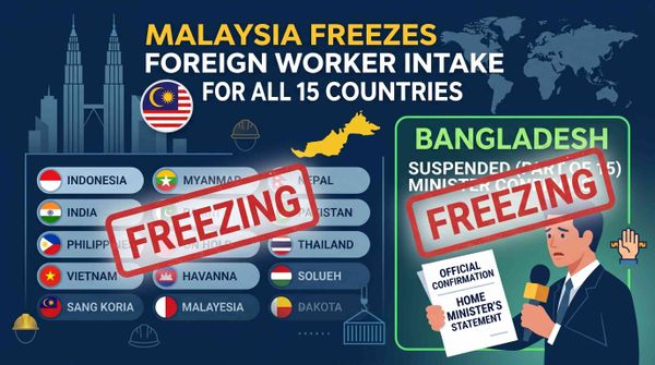 Malaysia Freezes Foreign Worker Intake for All 15 Countries