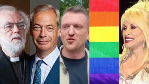 What links Rowan Williams, Nigel Farage, Tommy Robinson, the Pride flag, and Dolly Parton?