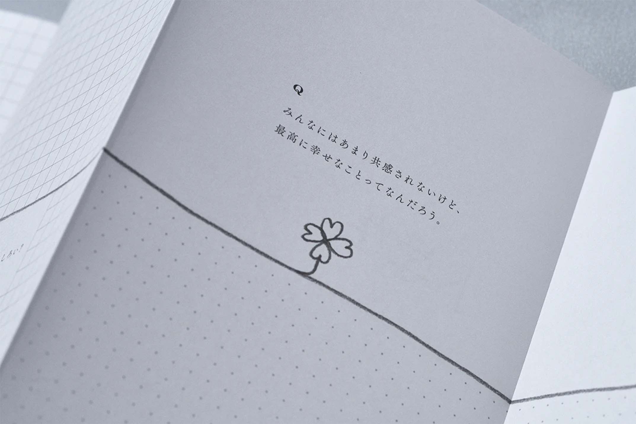 일본 대표 광고대행사 하쿠호도(HAKUHODO)가 취준생을 위해 제작한 MY KNOWTEBOOK 내지. 취준생에게 묻는 질문이 쓰여있다.