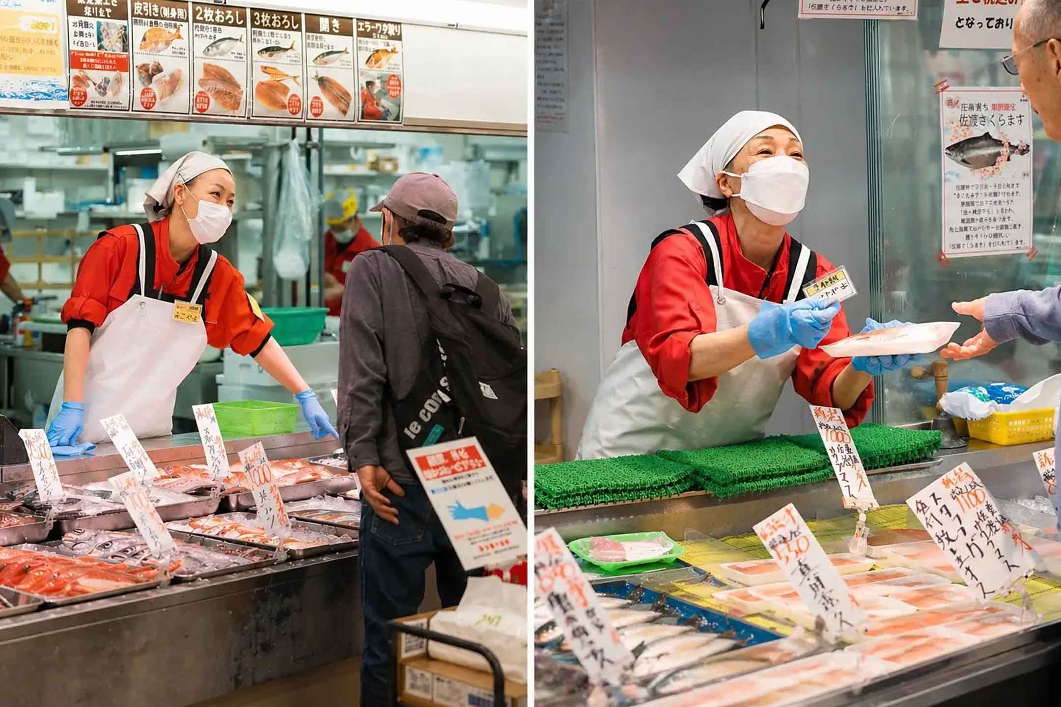 일본의 생선 전문 슈퍼마켓 가쿠조교류이(각상어류)의 '친절 담당' 직원. 생선의 조리법이나 생선 설명을 도맡는다.