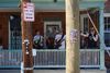 Porch concert protests utility pole placement