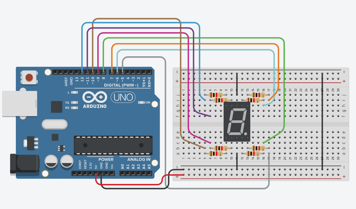 Arduino與7段顯示器