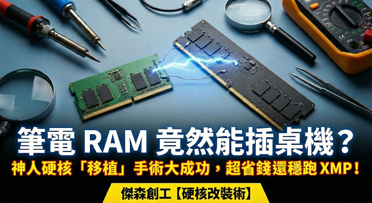 【硬核 DIY】神人挑戰極限！筆電 DDR5 魔改桌機 DIMM，省錢又超頻！