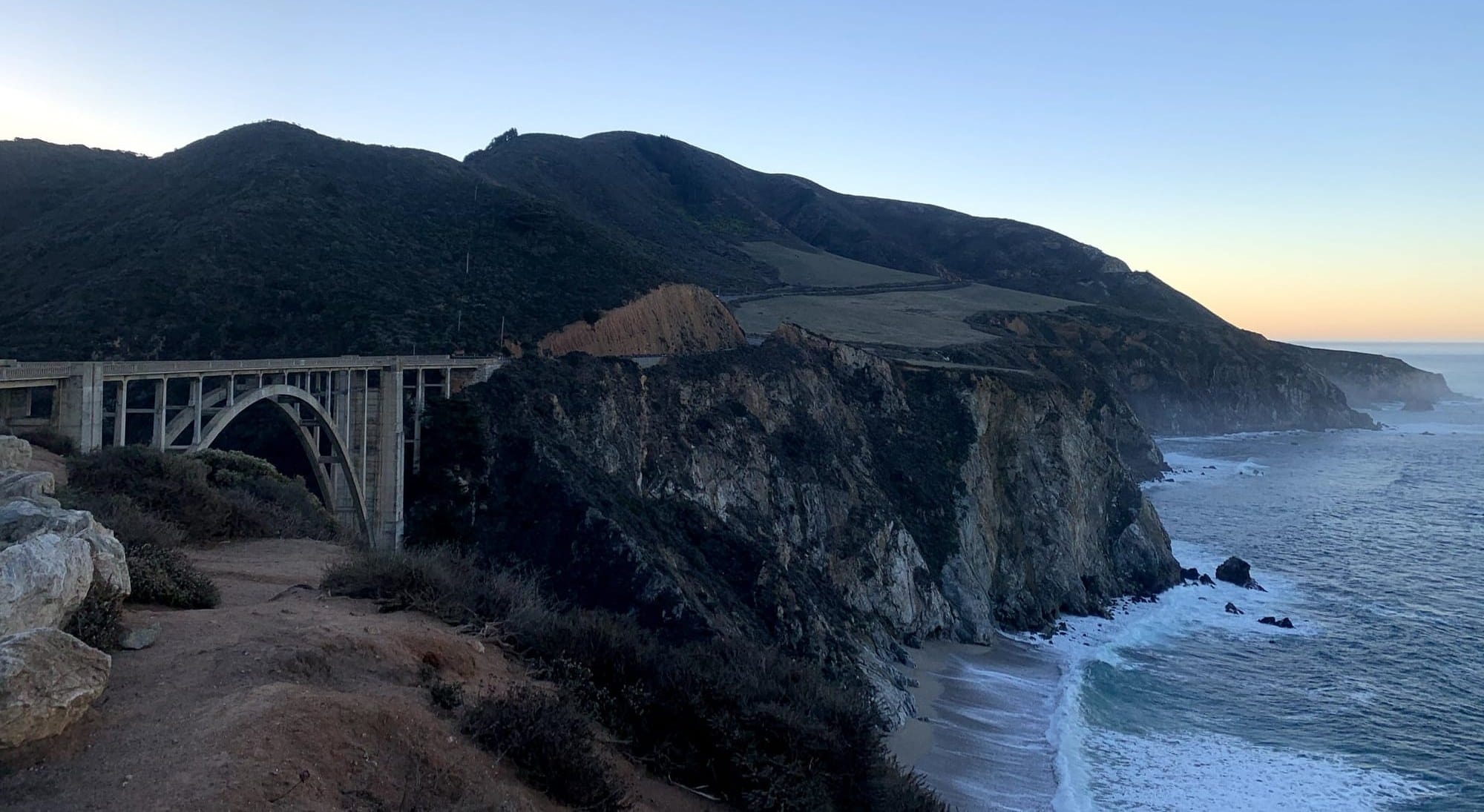 Bixby Bridge at dawn from the north turnout
