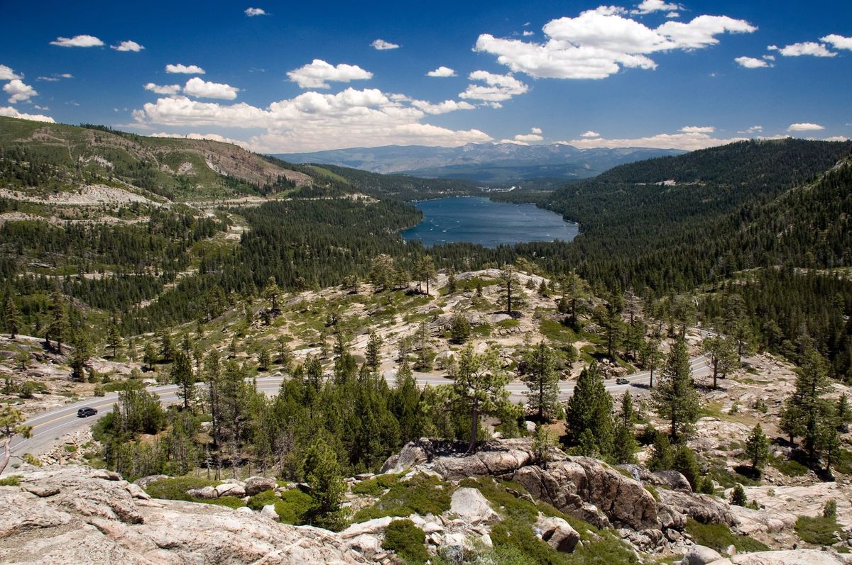 Looking out over Donner Lake from near Tinker Knob