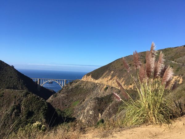 Bixby Bridge framed in the canyon above Old Coast Road
