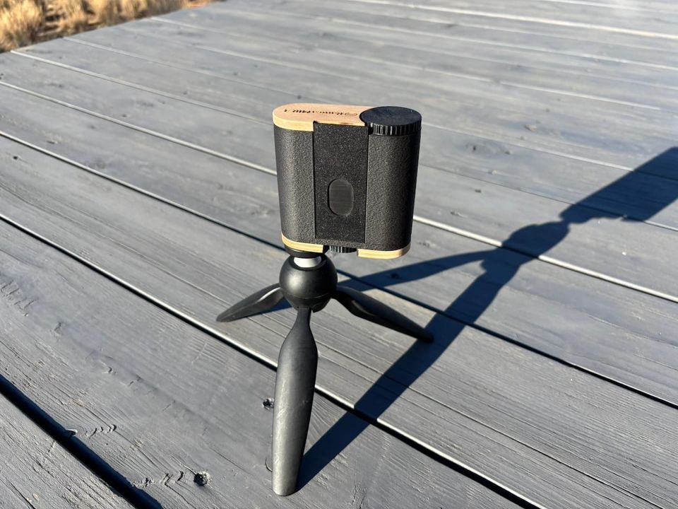 The Ranica MIR 3 pinhole camera with a small tripod