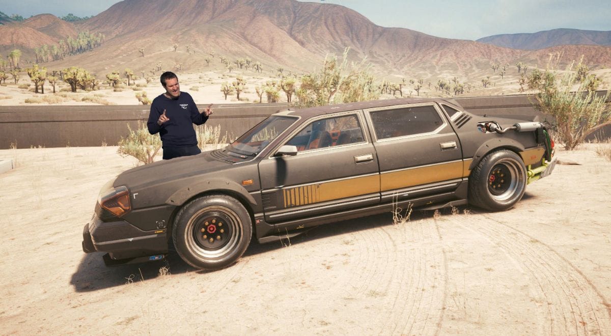 Mercedes 190E widebody custom inspired by Cyberpunk 2077's Archer Hella EC-D i360 – angular lines, neon underglow, and dystopian wedge styling for the modern sprawl runner