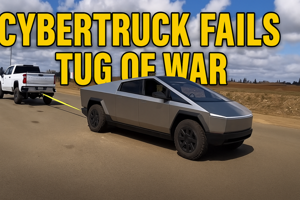 Tesla Cybertruck Fails Tug-of-War Against Silverado HD (Archive)
