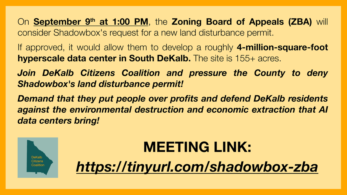 CALL TO ACTION: Rally Against the Shadowbox Data Center on September 9 @ 1:00PM!