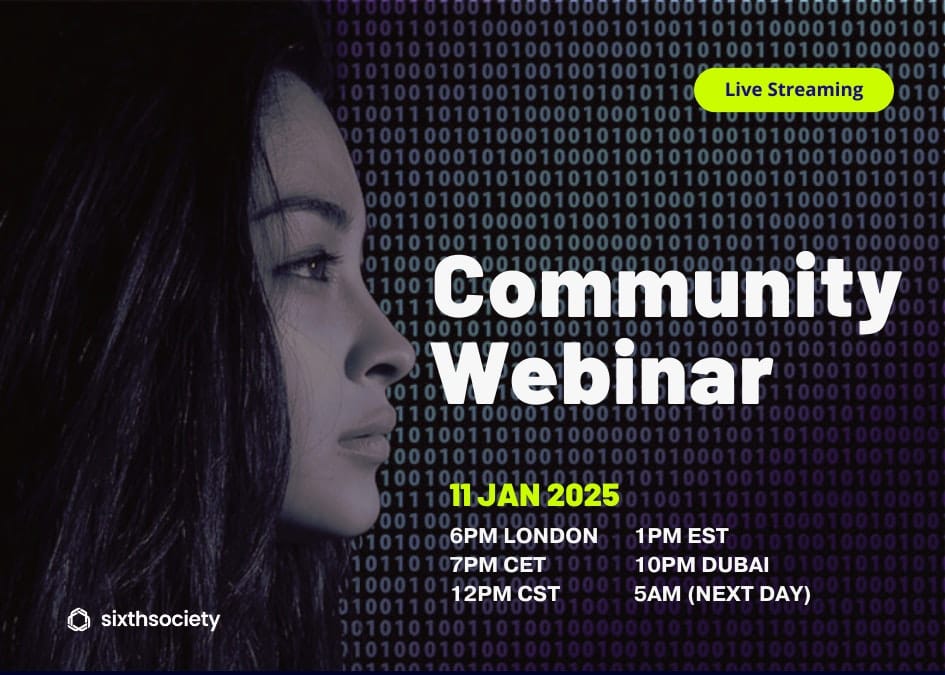 Sixth Society Webinar: 11th January