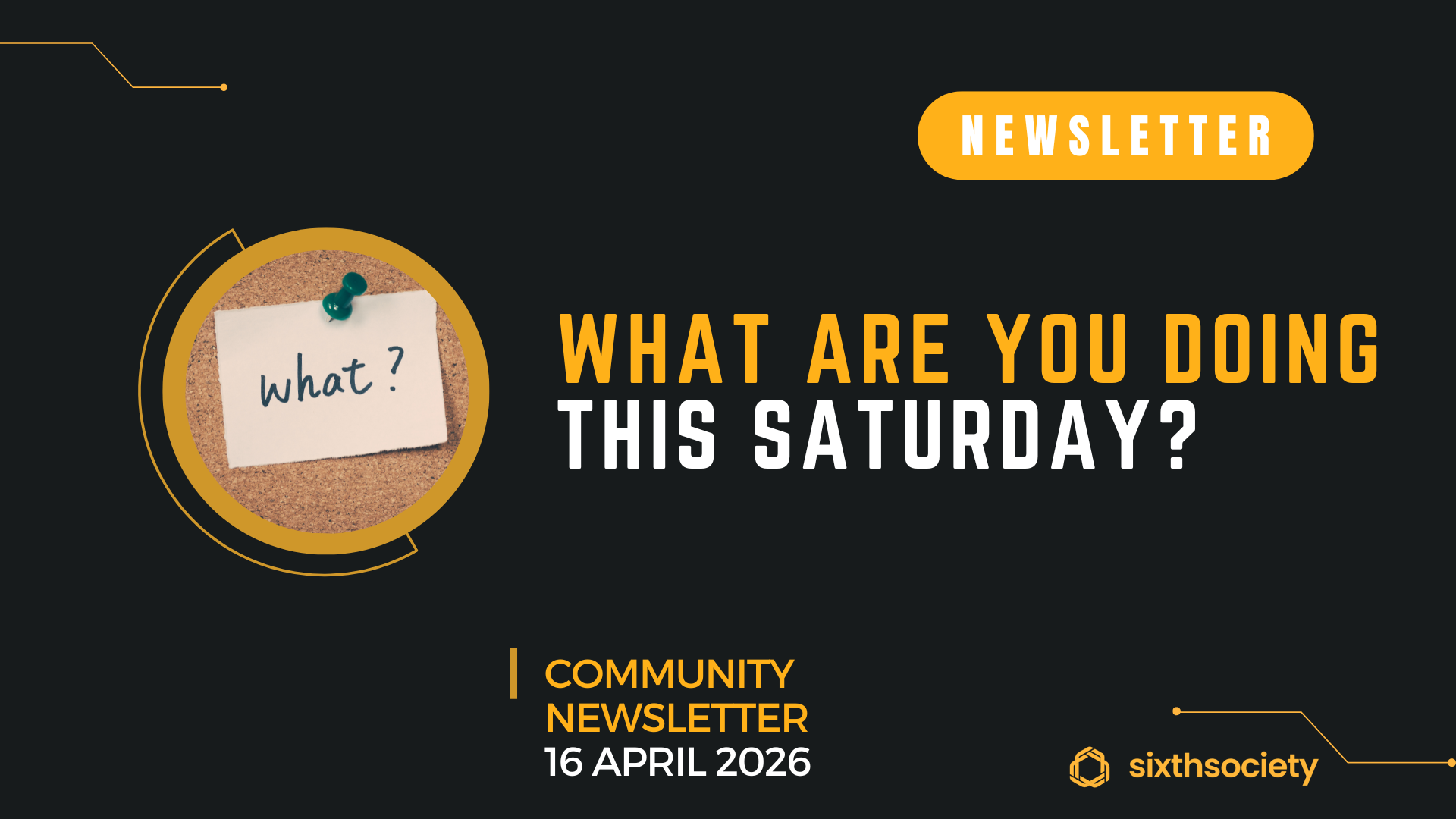 What are you doing this Saturday?