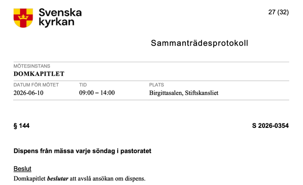 Ingen söndag utan högmässa
