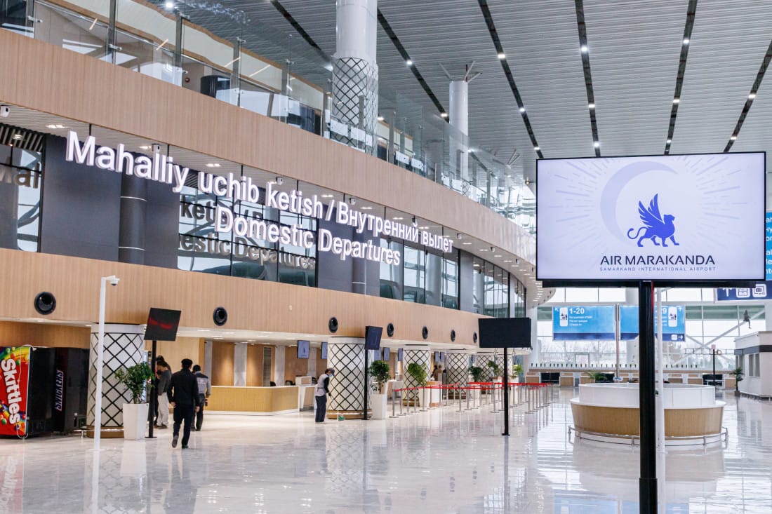 Advertising inventory at Samarkand International Airport (SKD), the heritage gateway during Uzbekistan's autumn 2026 peak.