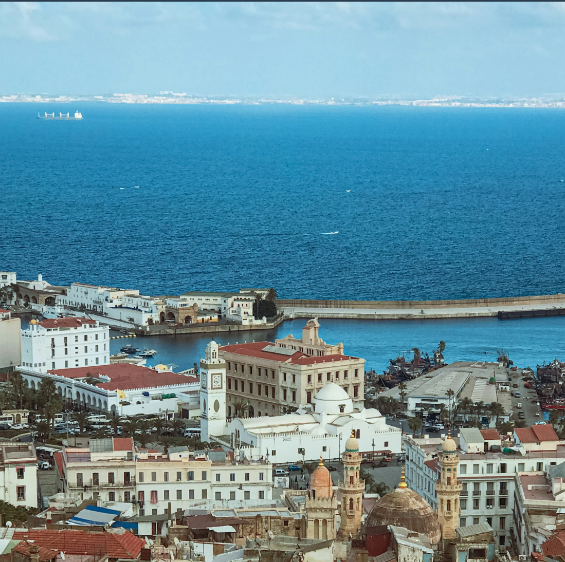 Aerial view of Algiers and its bay, Algeria