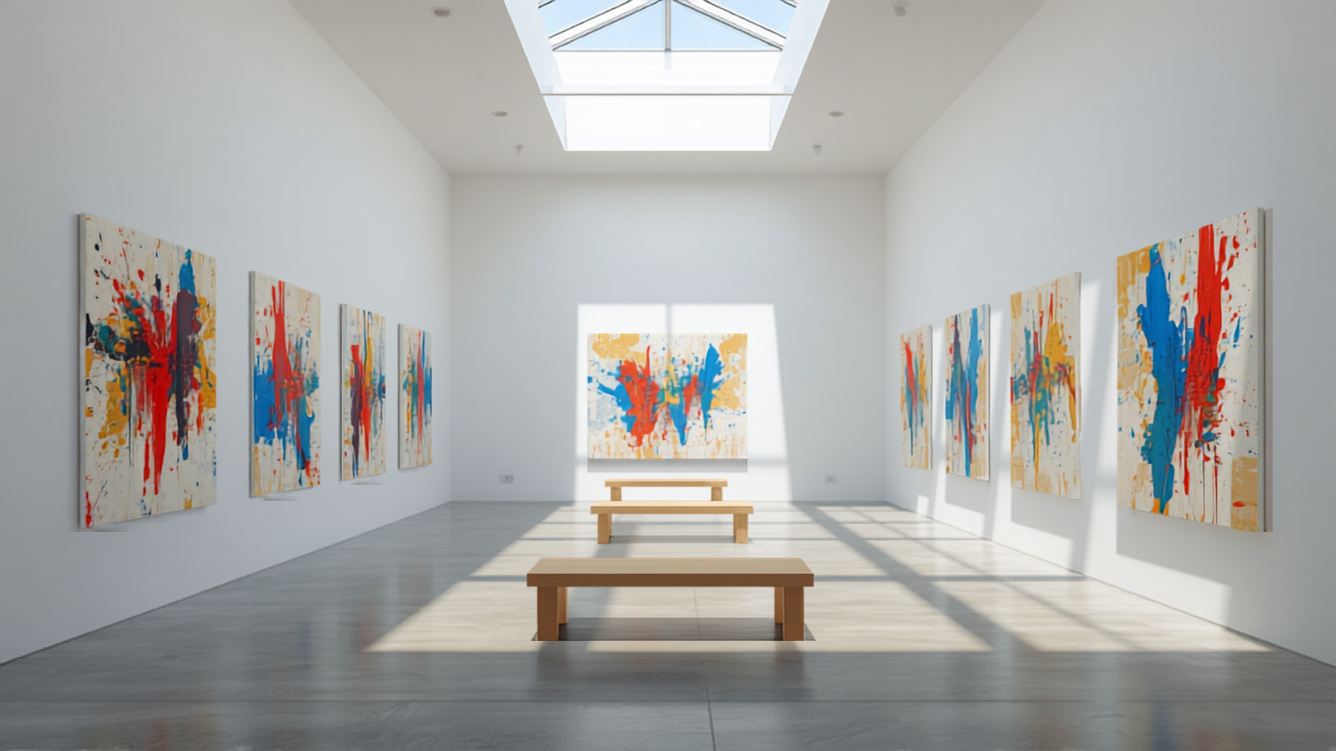 Contemporary art gallery interior