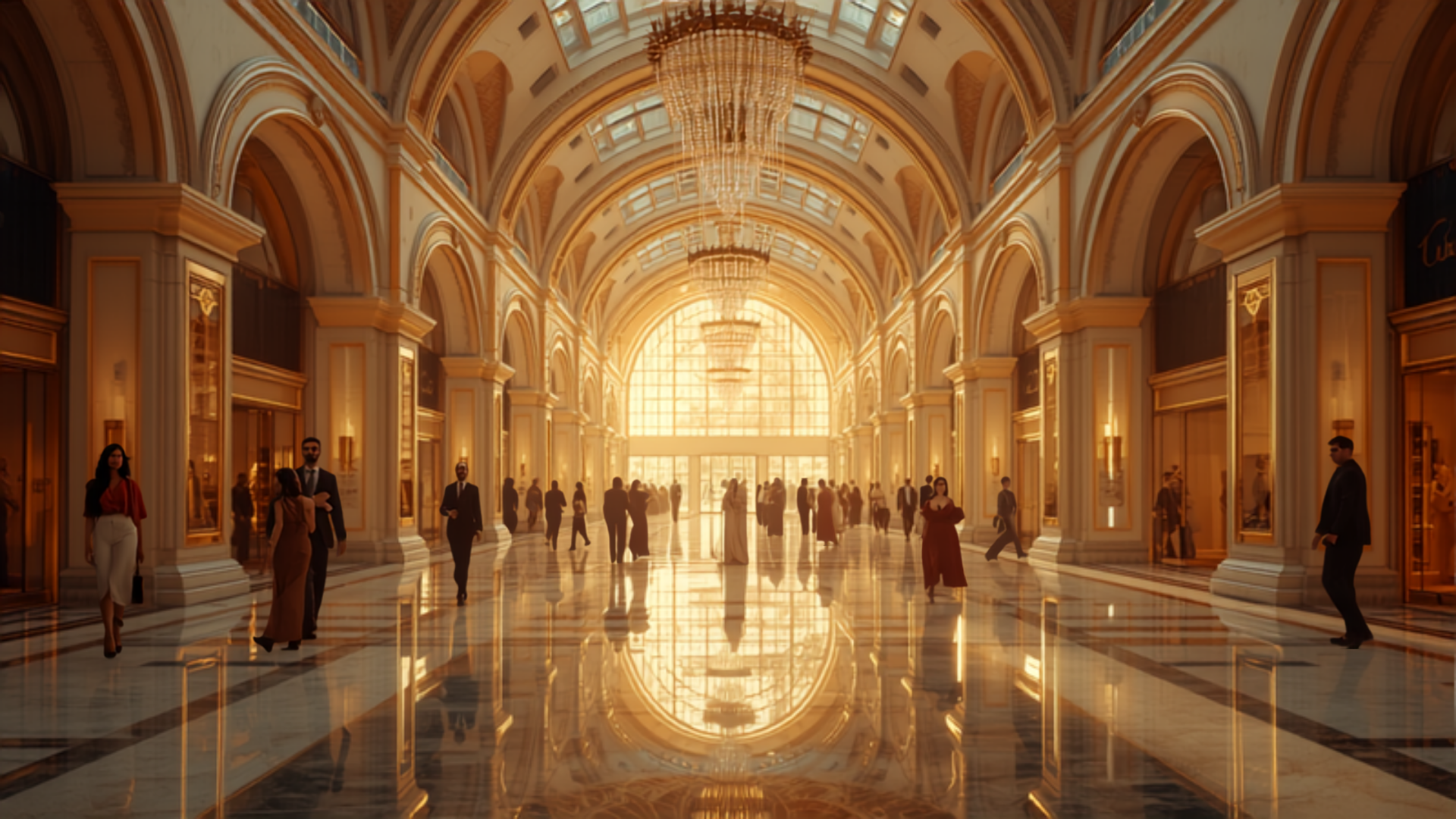 Luxury shopping mall interior, Dubai
