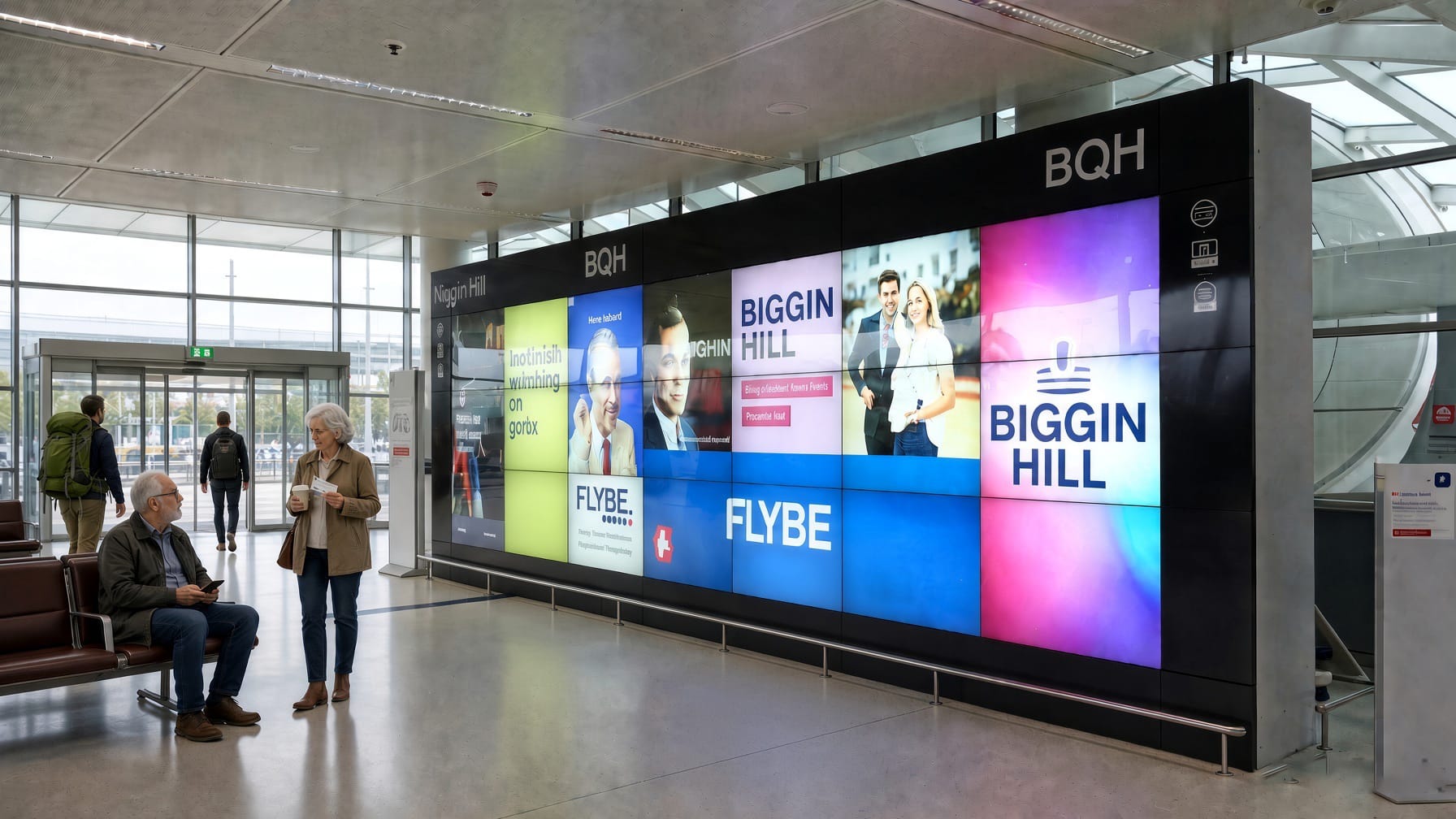 Advertising environment at London Biggin Hill Airport (BQH), a south London private-jet gateway for Frieze London 2026.