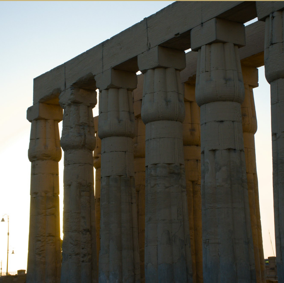 Columns of Luxor Temple at sunset, Luxor, Egypt