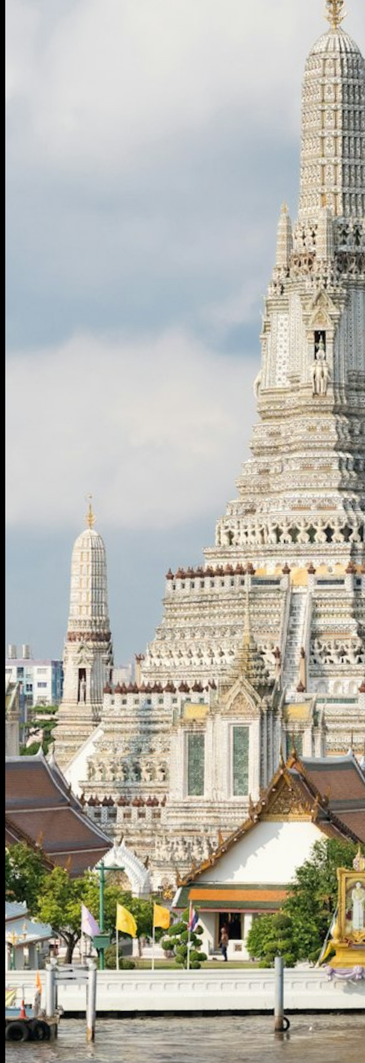 Wat Arun, the Temple of Dawn, on the Chao Phraya River in Bangkok, Thailand