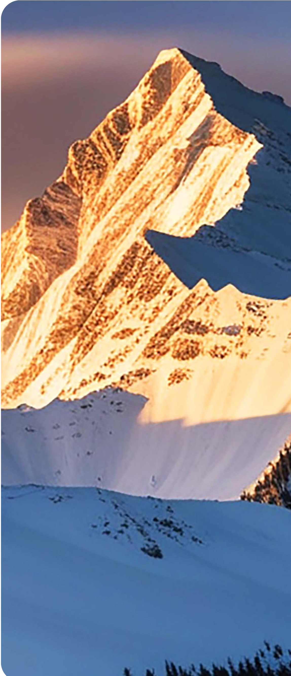 Sunlit Ama Dablam peak in the Nepal Himalayas