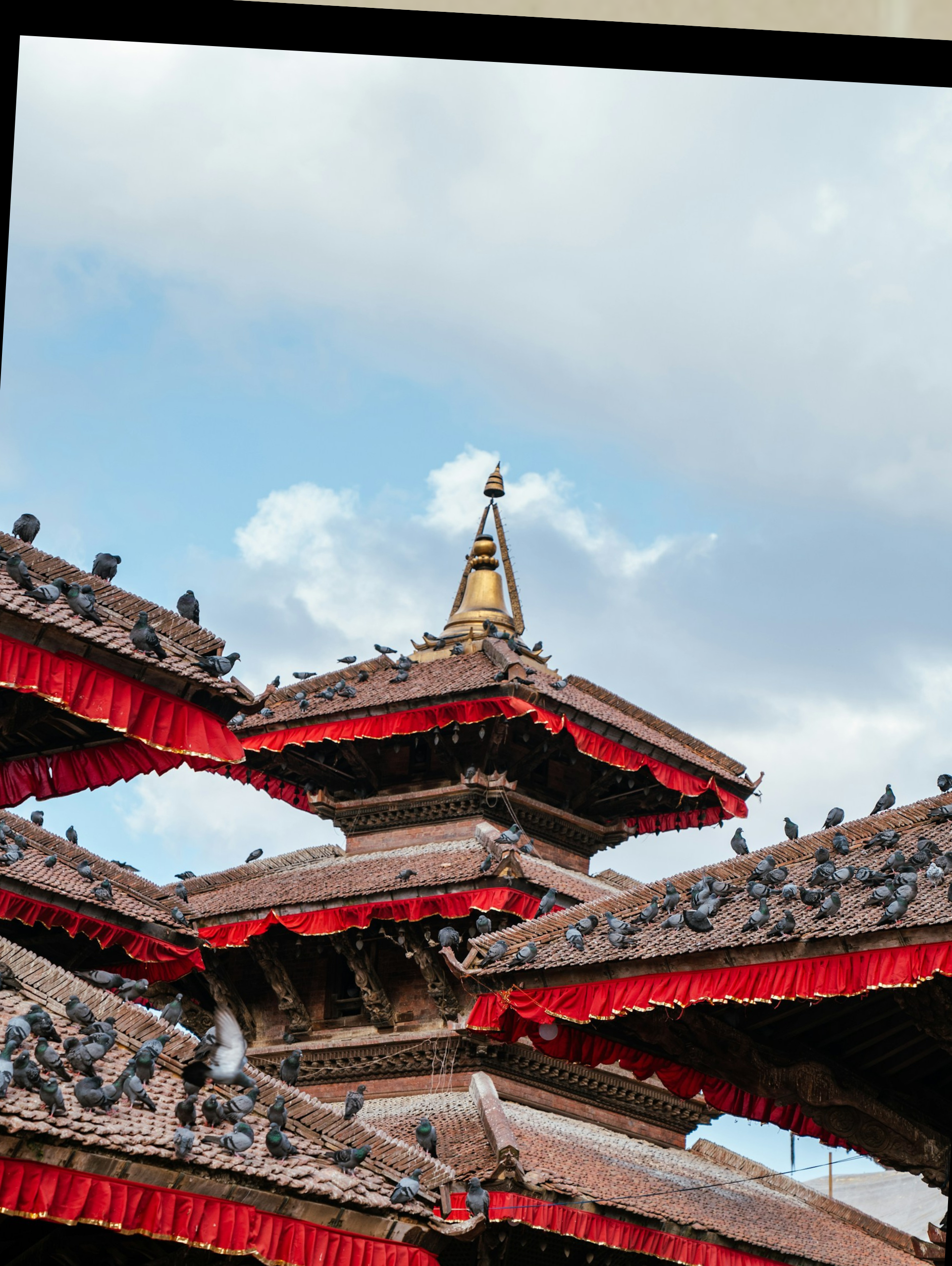 Pagoda-style temple roofs of Kathmandu Durbar Square, Nepal