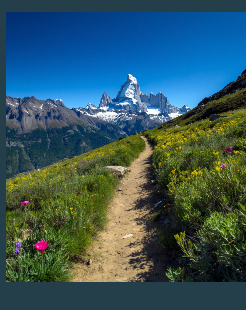 Mount Fitz Roy seen from a trekking trail, Santa Cruz Province, Argentina