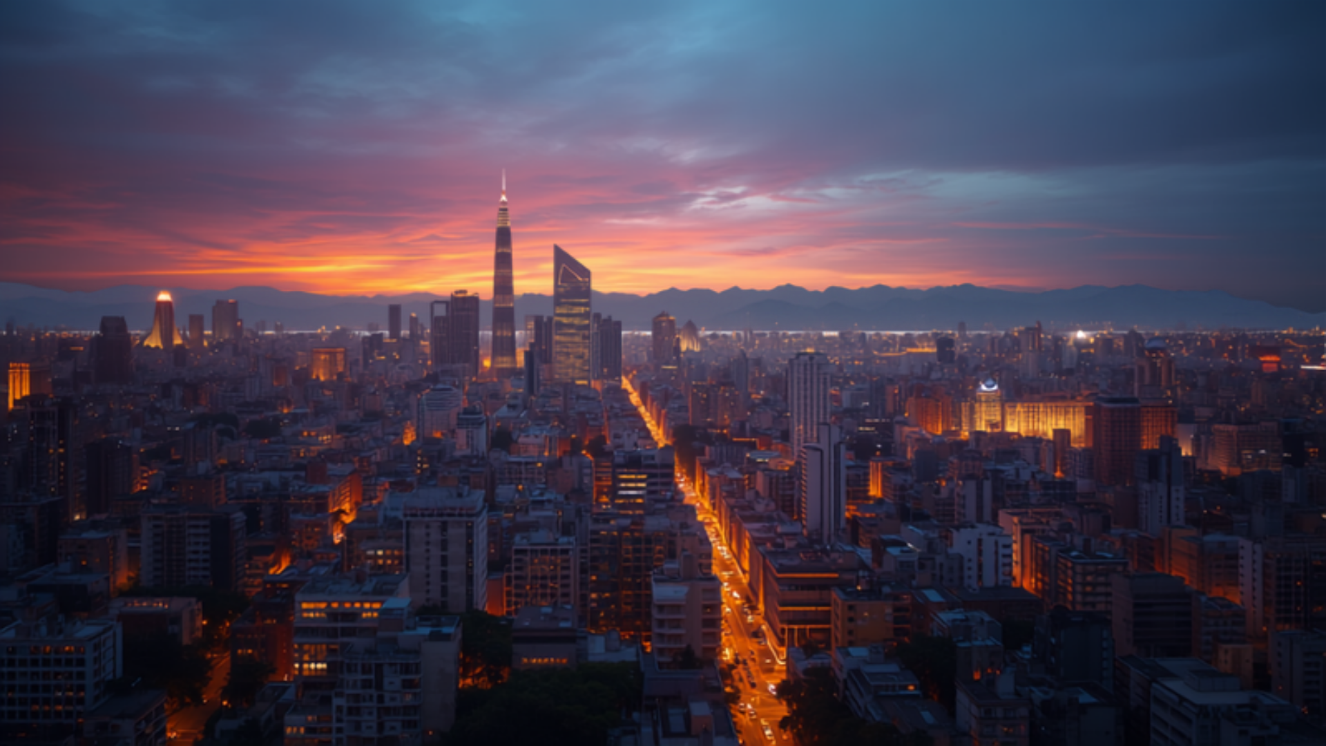 Sao Paulo skyline at dusk