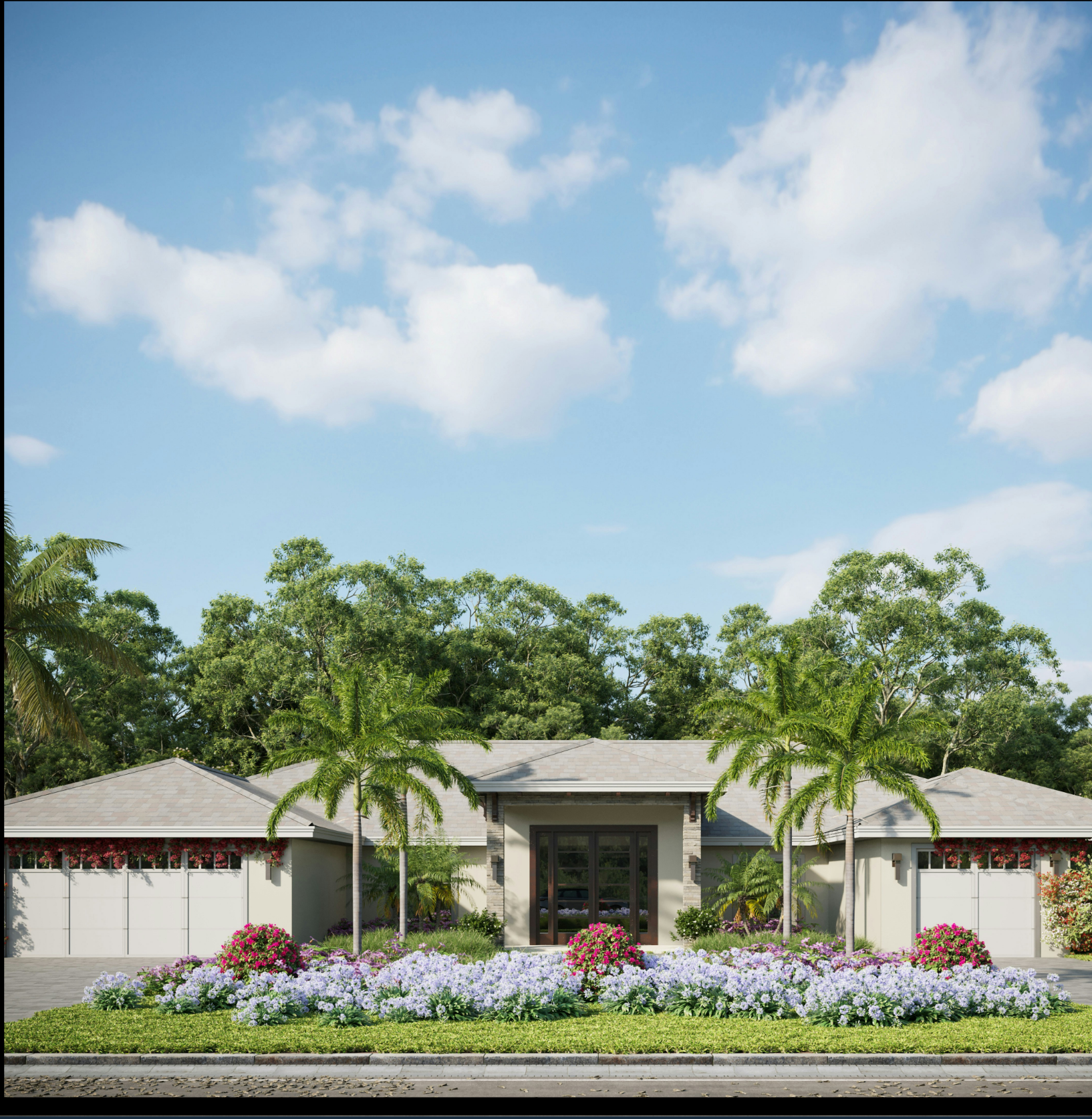 A palm-lined estate home in Naples, Florida, USA