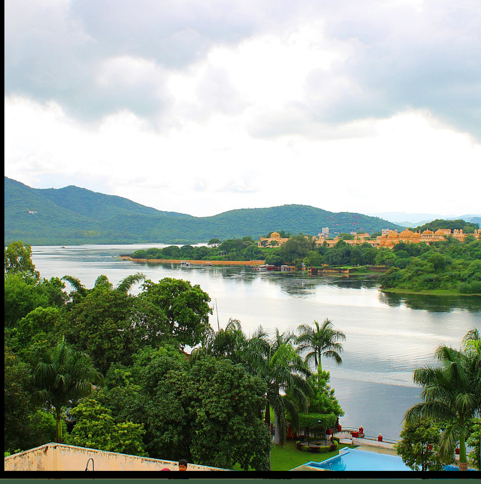 Lake Pichola with the Aravalli hillside backdrop, Udaipur, India