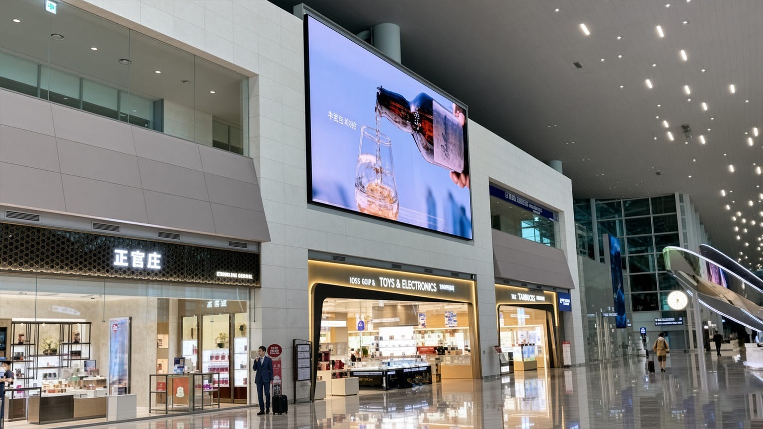 Airport advertising sites inside Gimpo International Airport (GMP), Seoul's short-haul and domestic shuttle hub for Chuseok 2026.