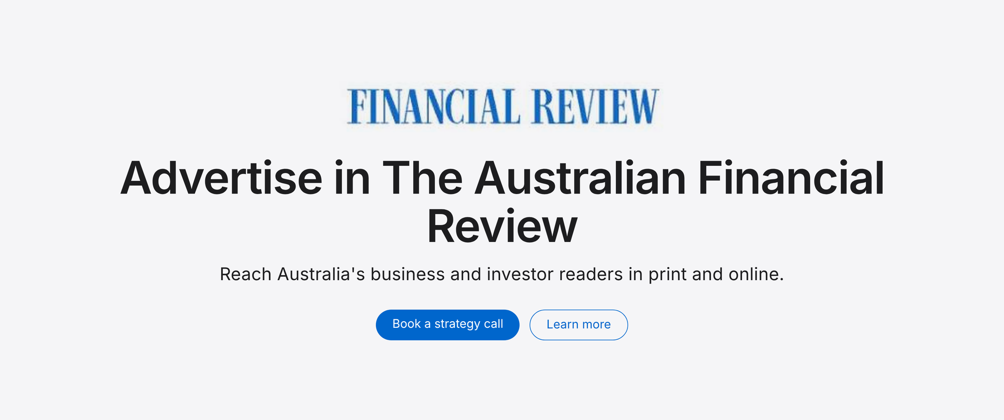 Advertise in The Australian Financial Review: reach Australia's business and investor readers