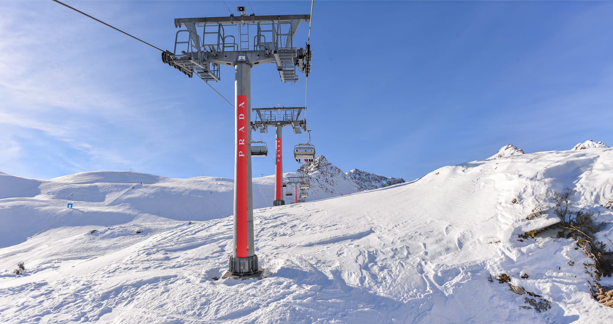 Branded lift pylons, gondolas and billboards in Alpine ski resorts