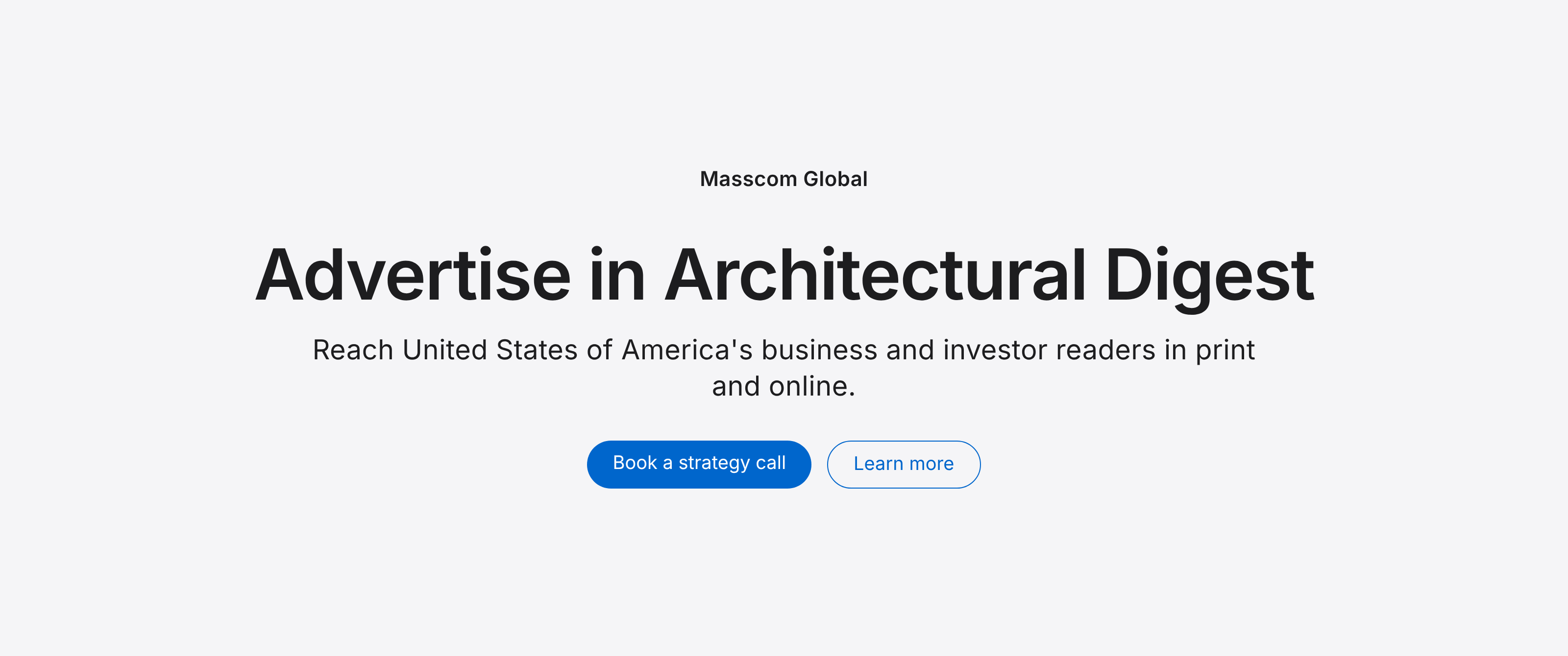 Advertise in Architectural Digest: reach United States of America's business and investor readers